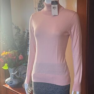 NWT chaps size small cotton Chaps Light Pink Long Sleeve Top